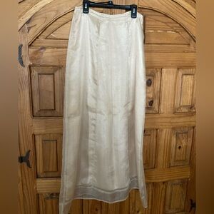 Vintage Michele Cream Double Layer Maxi Skirt (6-8)